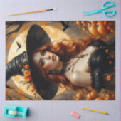 カボチャと秋のバラで月の魔女を収穫 薄葉紙 (クラフト)