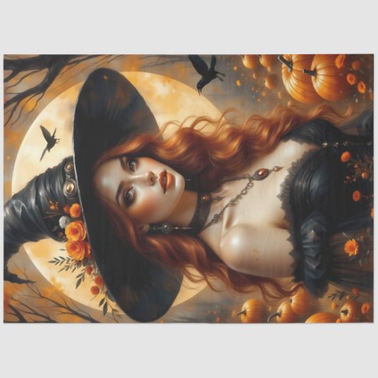 カボチャと秋のバラで月の魔女を収穫 薄葉紙 (正面)