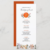 カボチャと秋の葉サンクスギビングのディナーメニュー メニュー (正面/裏面)