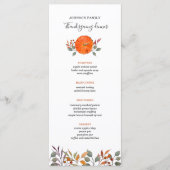 カボチャと秋の葉サンクスギビングのディナーメニュー メニュー (正面)