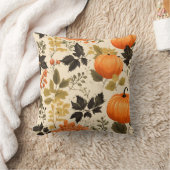 カボチャと秋の開花 クッション (ブランケット)