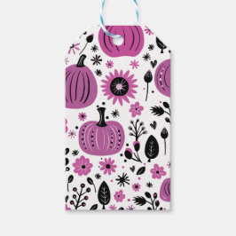 カボチャと秋パーソナライズされた花 ギフトタグ