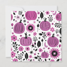 カボチャと秋パーソナライズされた花 サンキューカード