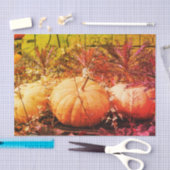 カボチャと秋植物のヴィンテージデコパージュ 薄葉紙 (クラフト)