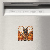 カボチャと紅葉のドイツの羊飼い マグネット (インサイチュ (食洗機))