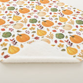 カボチャと紅葉のパターンを収穫 シェルパブランケット (3/4)