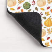 カボチャと紅葉のパターンを収穫 マウスパッド (コーナー)