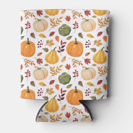 カボチャと紅葉のパターンを収穫 缶クーラー (正面)