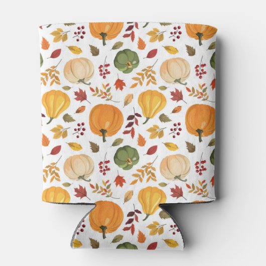 カボチャと紅葉のパターンを収穫 缶クーラー (裏面)