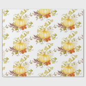 カボチャと紅葉タイル秋シーズン ラッピングペーパー (フラット)