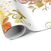 カボチャと紅葉タイル秋シーズン ラッピングペーパー (ロールコーナー)