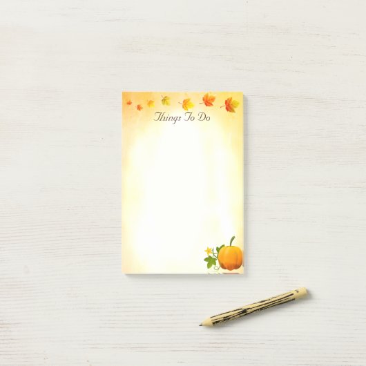 カボチャと紅葉ポストイットノートを実行する物事 ポストイット (デスク上)