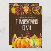 カボチャと紅葉感謝祭 招待状 (正面/裏面)