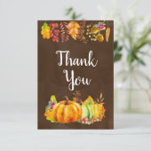 カボチャと紅葉縁どを感謝してい収穫 サンキューカード (スタンド正面)