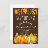 カボチャと紅葉縁ど日付の保存 セーブザデート (正面/裏面)