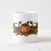 カボチャと紅葉 ジャンボコーヒーマグカップ (正面)