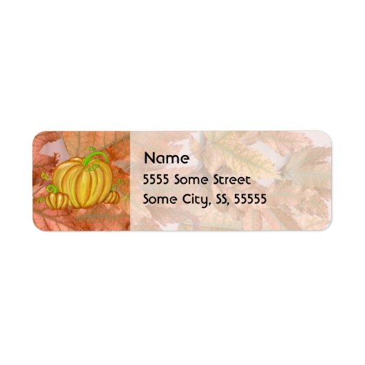 カボチャと紅葉 ラベル (正面)