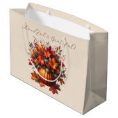 カボチャと紅葉 – 感謝祭 ラージペーパーバッグ (裏面アングル)