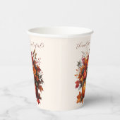 カボチャと紅葉 – 感謝祭 –  紙コップ (右)