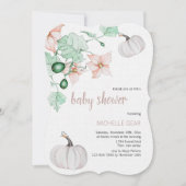 カボチャと花の水彩手絵を描 (正面)