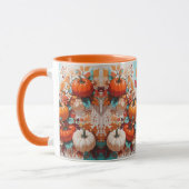 カボチャと花オンつる植物お洒落- Autumn De マグカップ (左)