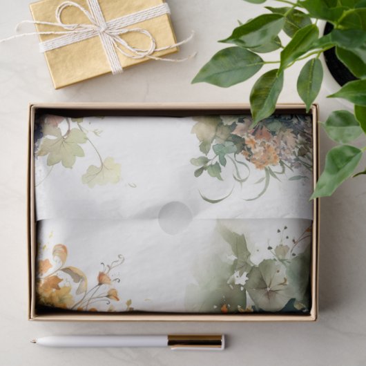 カボチャと花模様コラージュ1デコページ紙 薄葉紙 (ギフト)