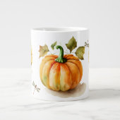 カボチャと花 ジャンボコーヒーマグカップ (正面)