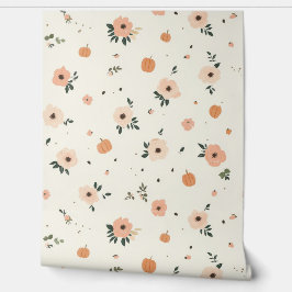 カボチャと花 壁紙