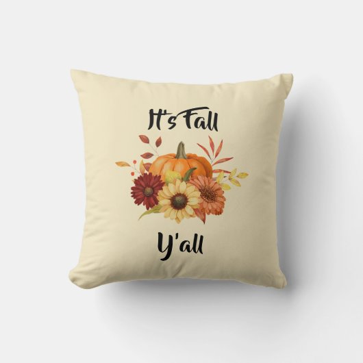 カボチャと花 – 秋素朴の農家 クッション (正面)