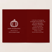 カボチャと落下する葉感謝祭ラグジュアリー 箔カード (内部)