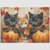 カボチャと葉が秋に子ネコちゃん 薄葉紙 (正面)