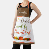 カボチャと葉タイポグラフィ感謝祭 エプロン (インサイチュ)