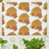 カボチャと葉プラスカラフルキャンディ キッチンタオル (折り畳み)