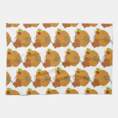 カボチャと葉プラスカラフルキャンディ キッチンタオル (横)