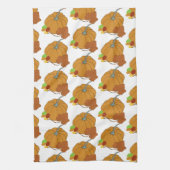 カボチャと葉プラスカラフルキャンディ キッチンタオル (縦)