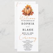 カボチャと葉秋ホワイト結婚式 プログラム (正面/裏面)