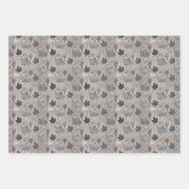 カボチャと葉秋 ラッピングペーパーシート