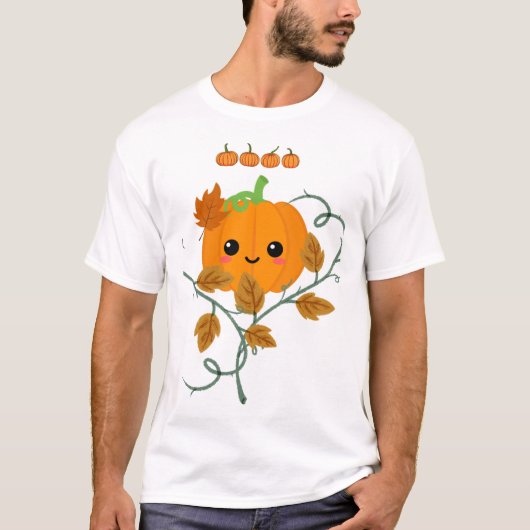 カボチャと蔦のステッカー Tシャツ (正面)