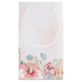 カボチャと赤面ピンクの花秋赤ちゃんシャワー スモールペーパーバッグ (裏面)