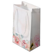 カボチャと赤面ピンクの花秋赤ちゃんシャワー スモールペーパーバッグ (裏面アングル)