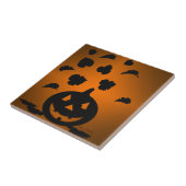 カボチャと離れシルエット タイル (側面)