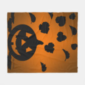 カボチャと離れシルエット フリースブランケット (正面(横))