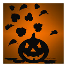 カボチャと離れシルエット