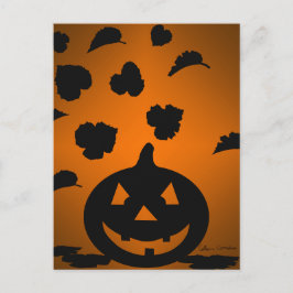 カボチャと離れシルエット ポストカード