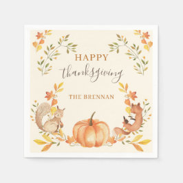 カボチャと離れスサンクスギビングディナーナプキン スタンダードカクテルナプキン