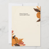 カボチャと離れ感謝祭お祝い 招待状 (裏面)