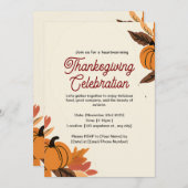 カボチャと離れ感謝祭お祝い 招待状 (正面/裏面)