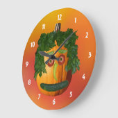 カボチャと顔時計 ラージ壁時計 (傾斜)