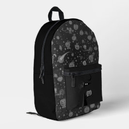 カボチャと魔女とコズミックハロウィーンバックパック プリントバックパック