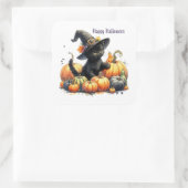 カボチャと魔女の帽子とブラックハロウィーンキットン スクエアシール (バッグ)